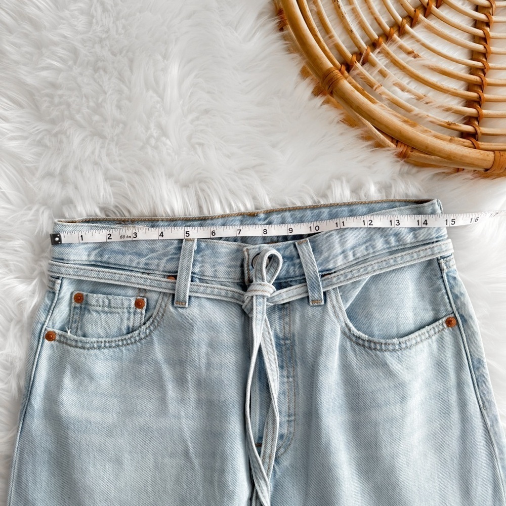 Levi’s Iconic Long Skirt Light Indigo Blue Denim Waist Tie - Picture 11 of 13